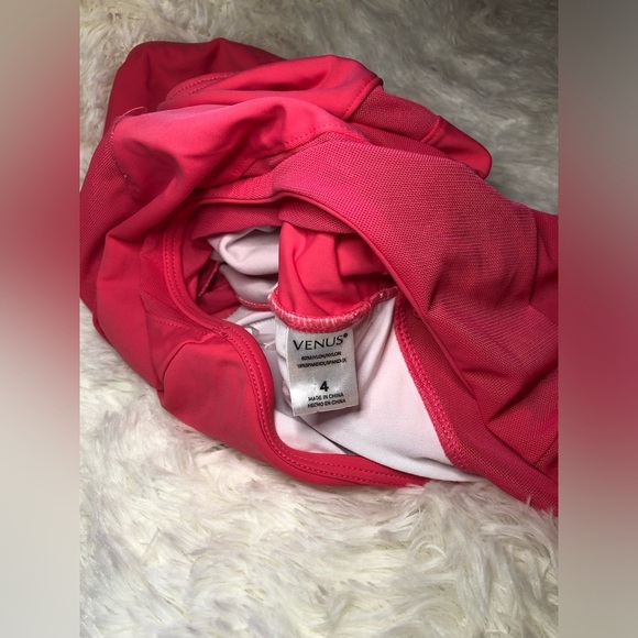 VENUS Red Deep Pink One-Shoulder One Piece Swimsuit - Picture 13 of 15